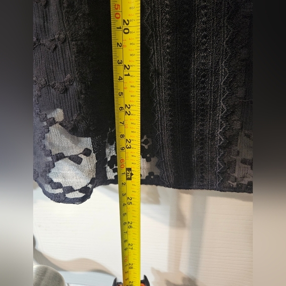 Rebecca Taylor Ls Emb Chiffon Top Navy Blue - Picture 5 of 7